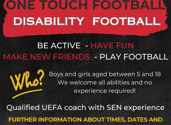 DISABILITY FOOTBALL COMES TO ONE TOUCH